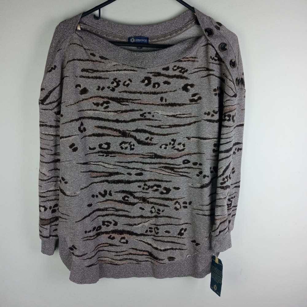 Democracy Animal Print Sweatshirt Size S
